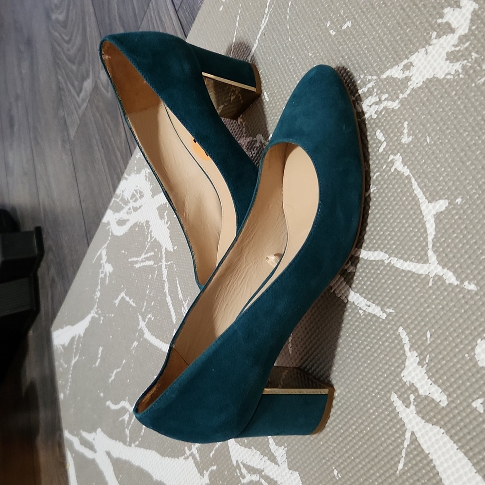 Velvet block heel